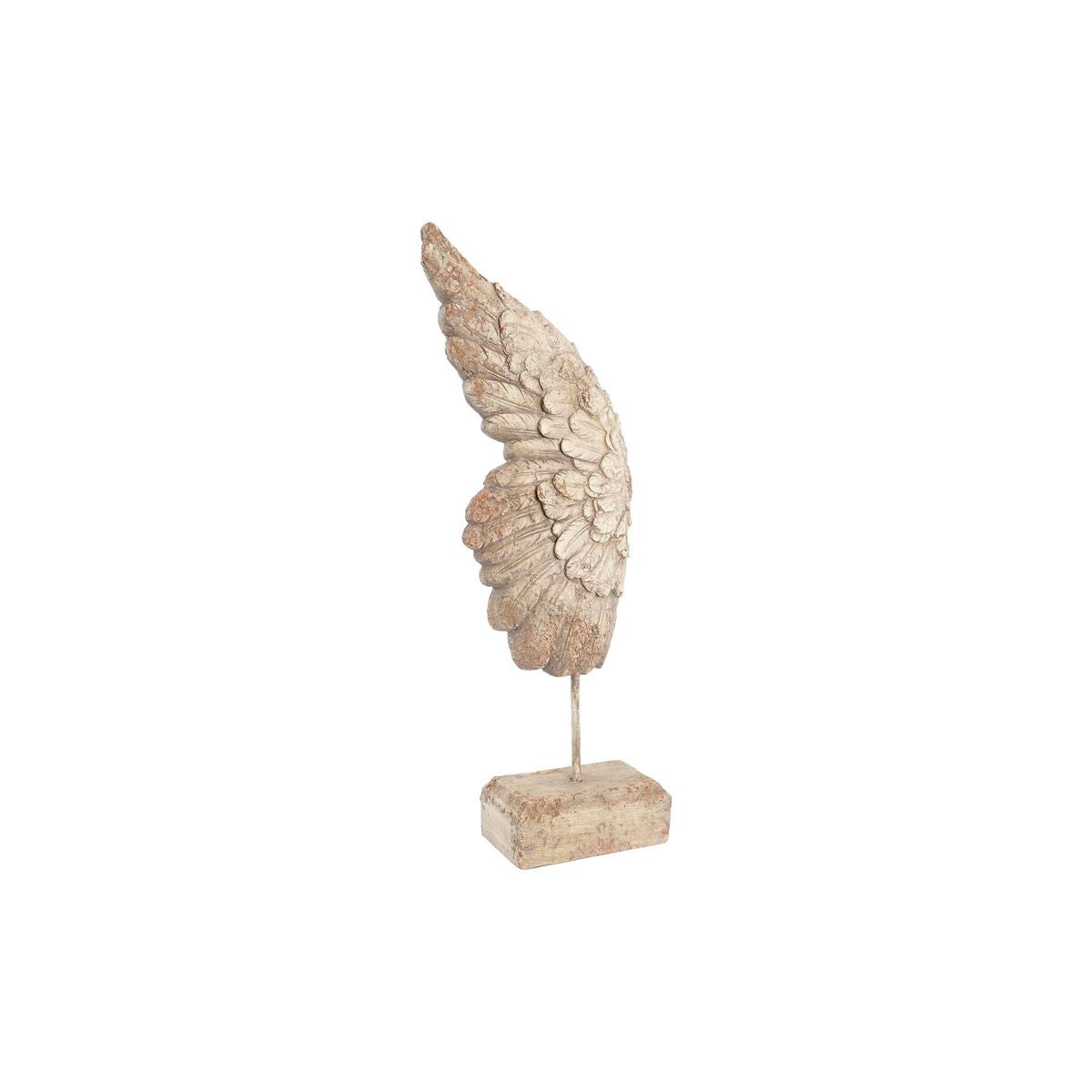 Figura decorativa dkd home decor acabado envejecido blanco alas de ángel magnesio (26 x 11 x 65 cm)