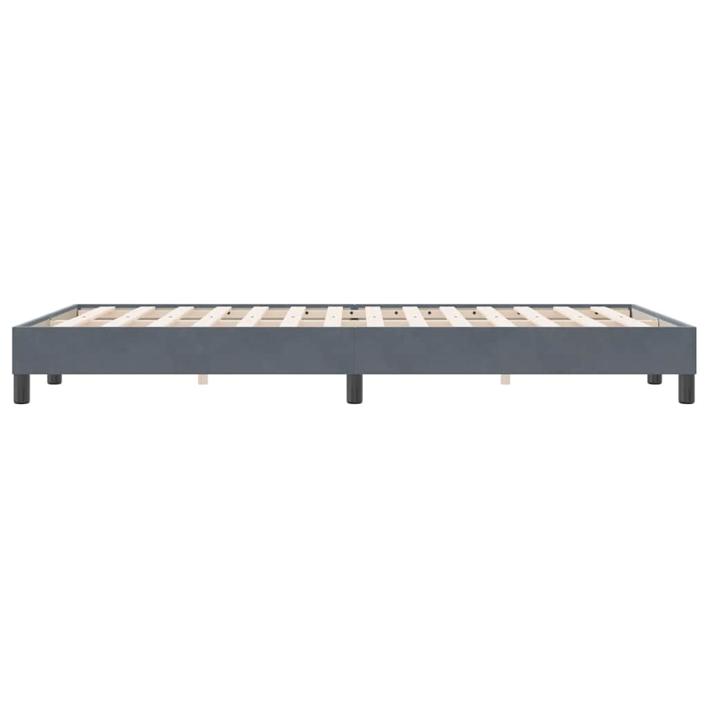 Cadre de lit sans matelas gris foncé 120 x 220 cm velours - 6