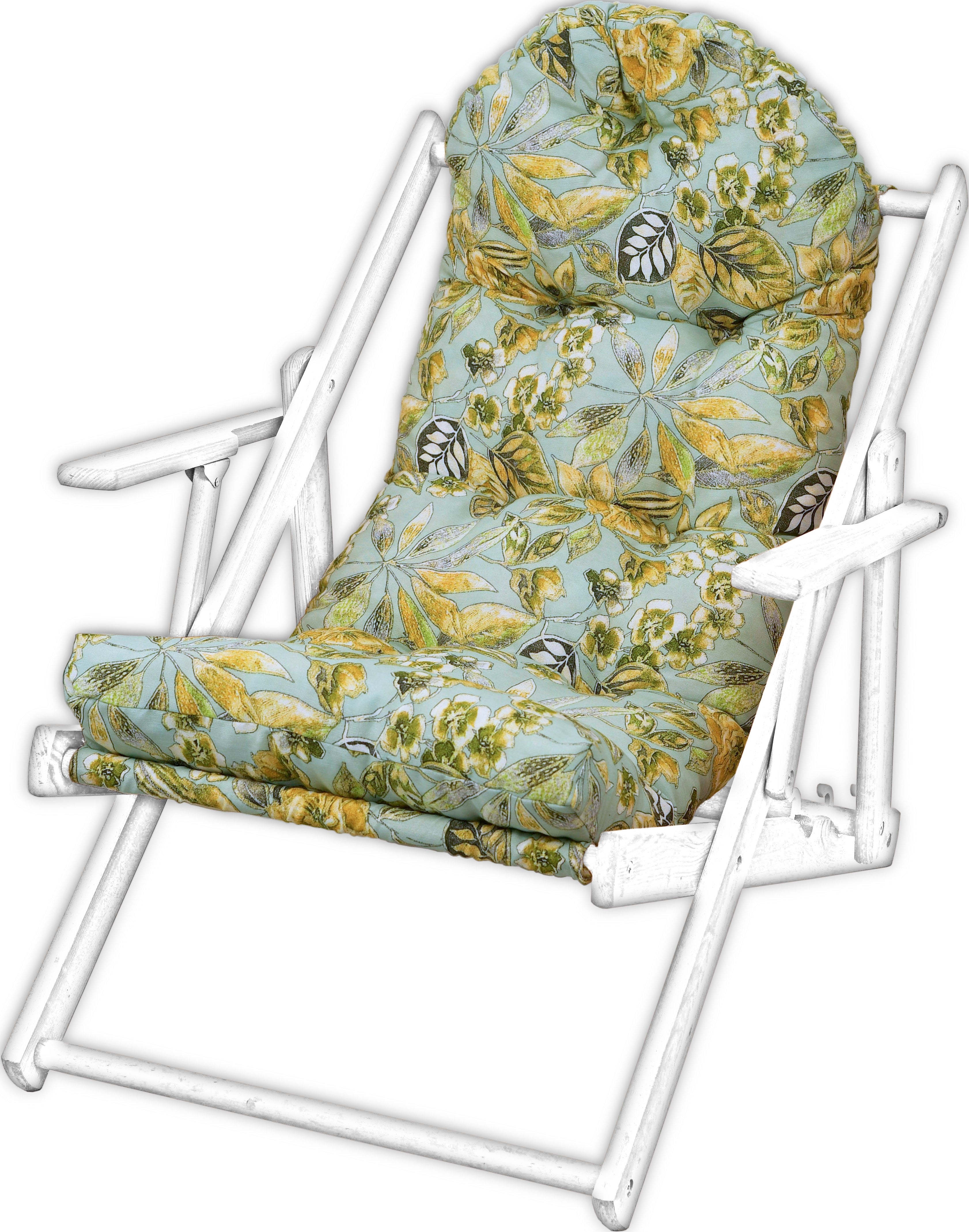 Poduszka na leżak drewniany AMPO beżowy niebieski żółty 1 szt.