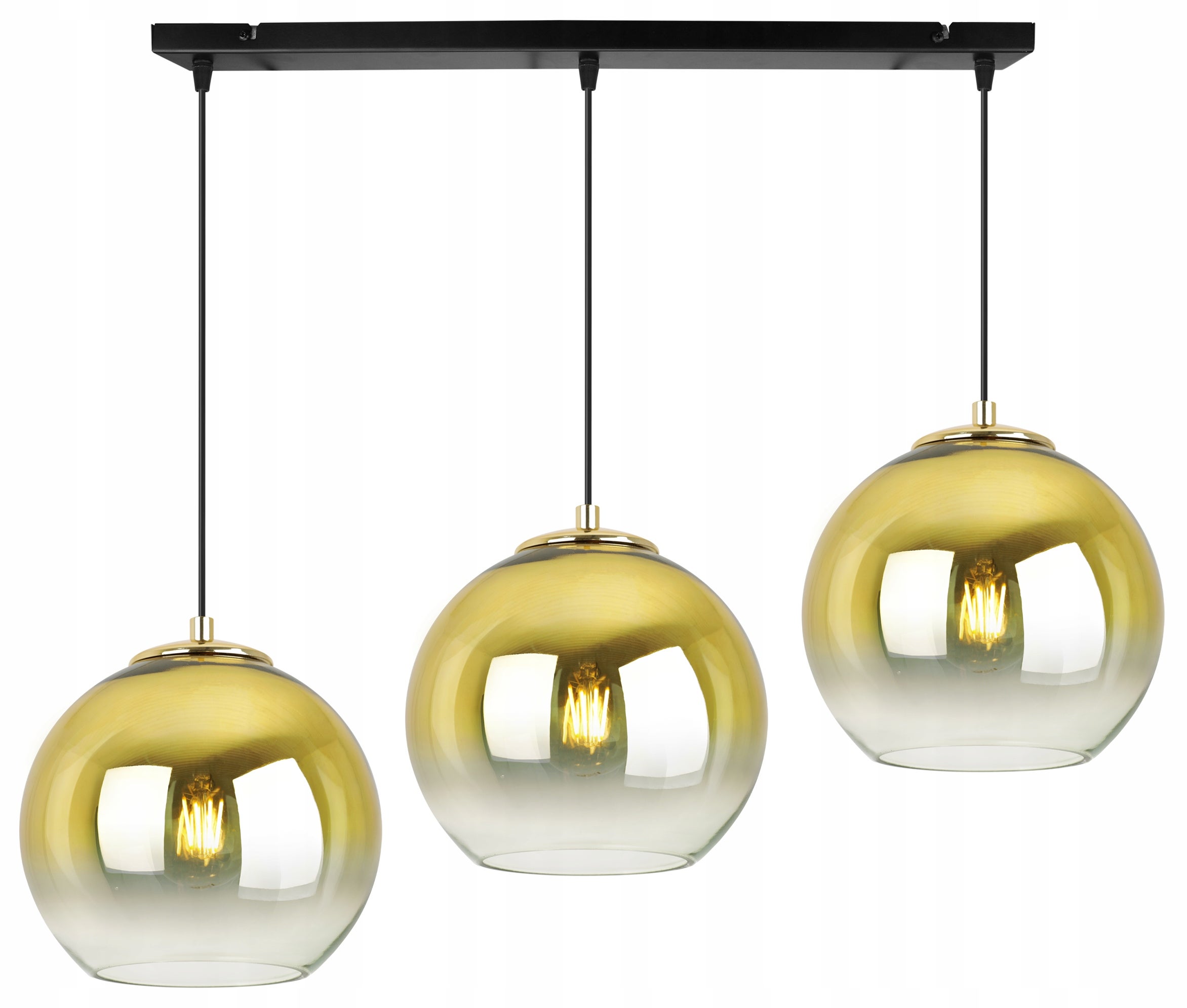 Lampa sufitowa wisząca Beren Gold modern 3xE27 20cm abażur kula złota Light Home LH