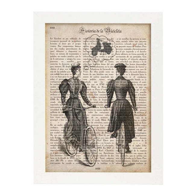 Poster De Dos Mujeres Y Una Láminas De Bicicletas
