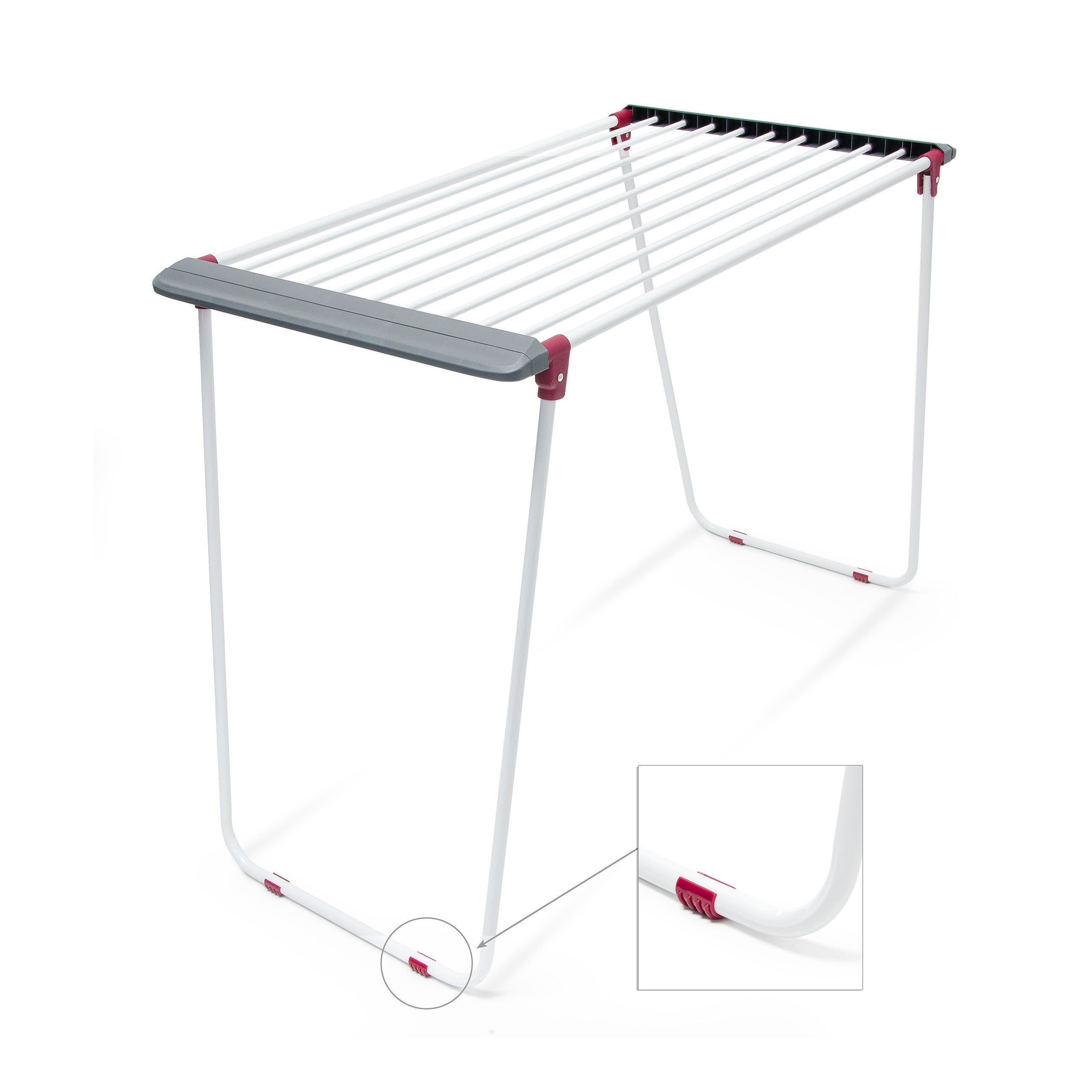 Séchoir à linge sur pied rétractable pour intérieur/extérieur avec rallonges, blanc et gris, Relaxdays - 3