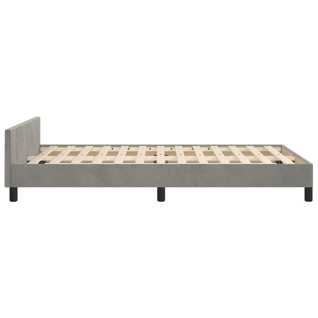 Cadre de lit sans matelas, en velours, gris clair, pour la chambre, 120 × 200 cm - 7