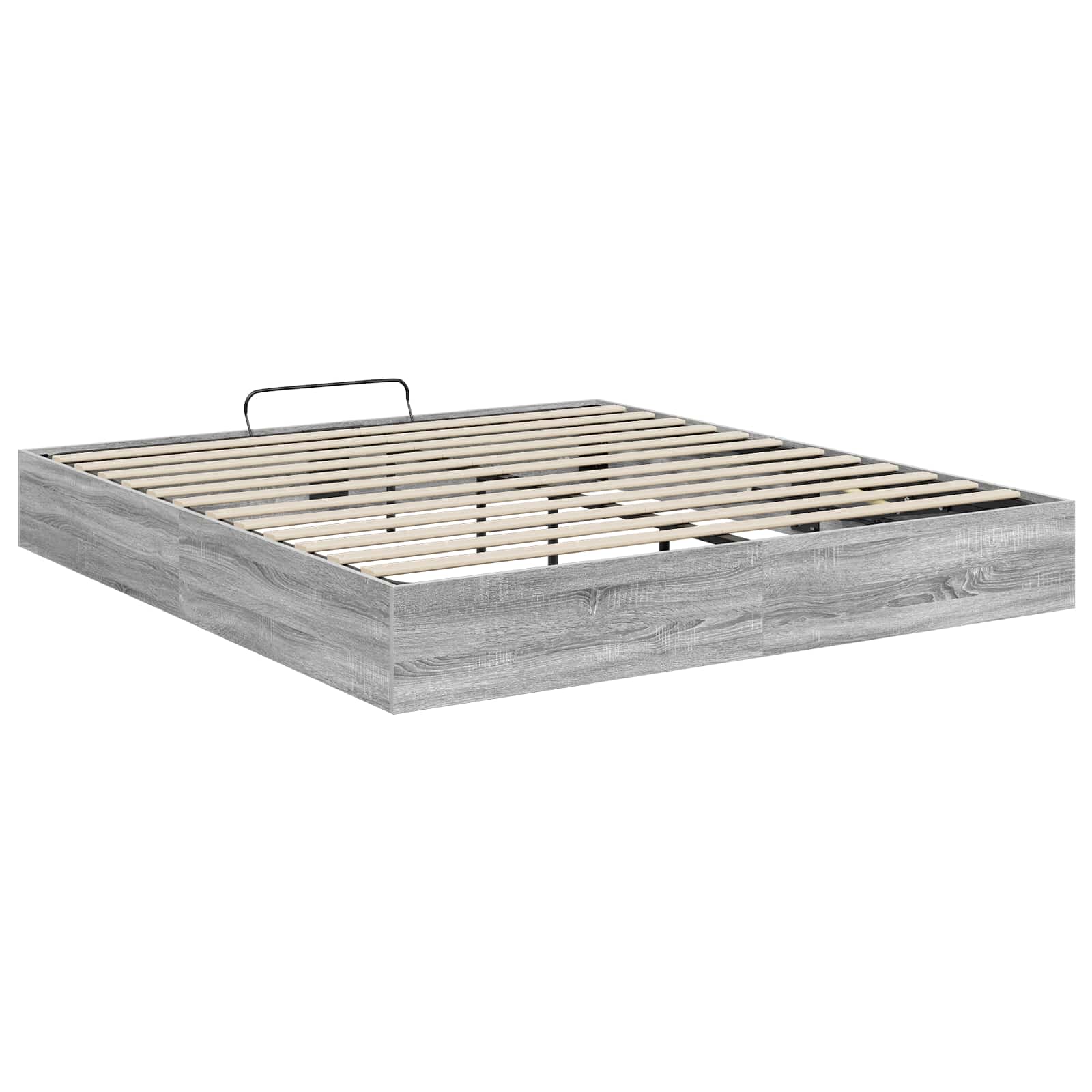 Cadre de lit ottoman en panneau de bois gris, pour la chambre, 180 × 200 cm - 7