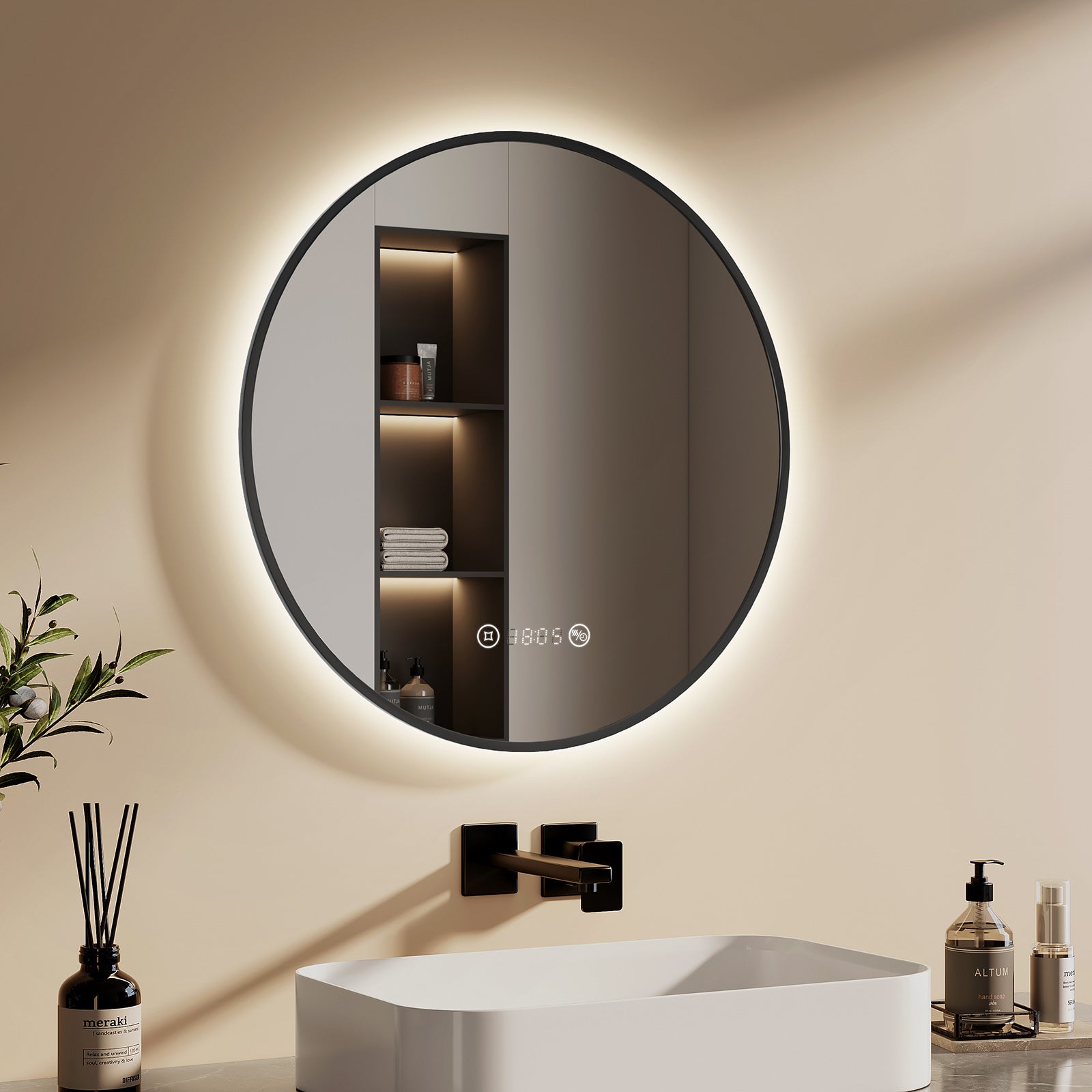 Miroir De Salle De Bain LED 16x24 Pouces - Rétroéclairé Et Avant - Mural - Neuf