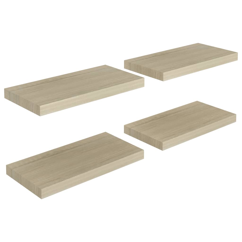 Mensole Sospese A Muro Nere 40x15x7,2 Cm - Set Di 2, In Legno Di Paulonia E Ferro, Per Bagno, Cucina E Camera