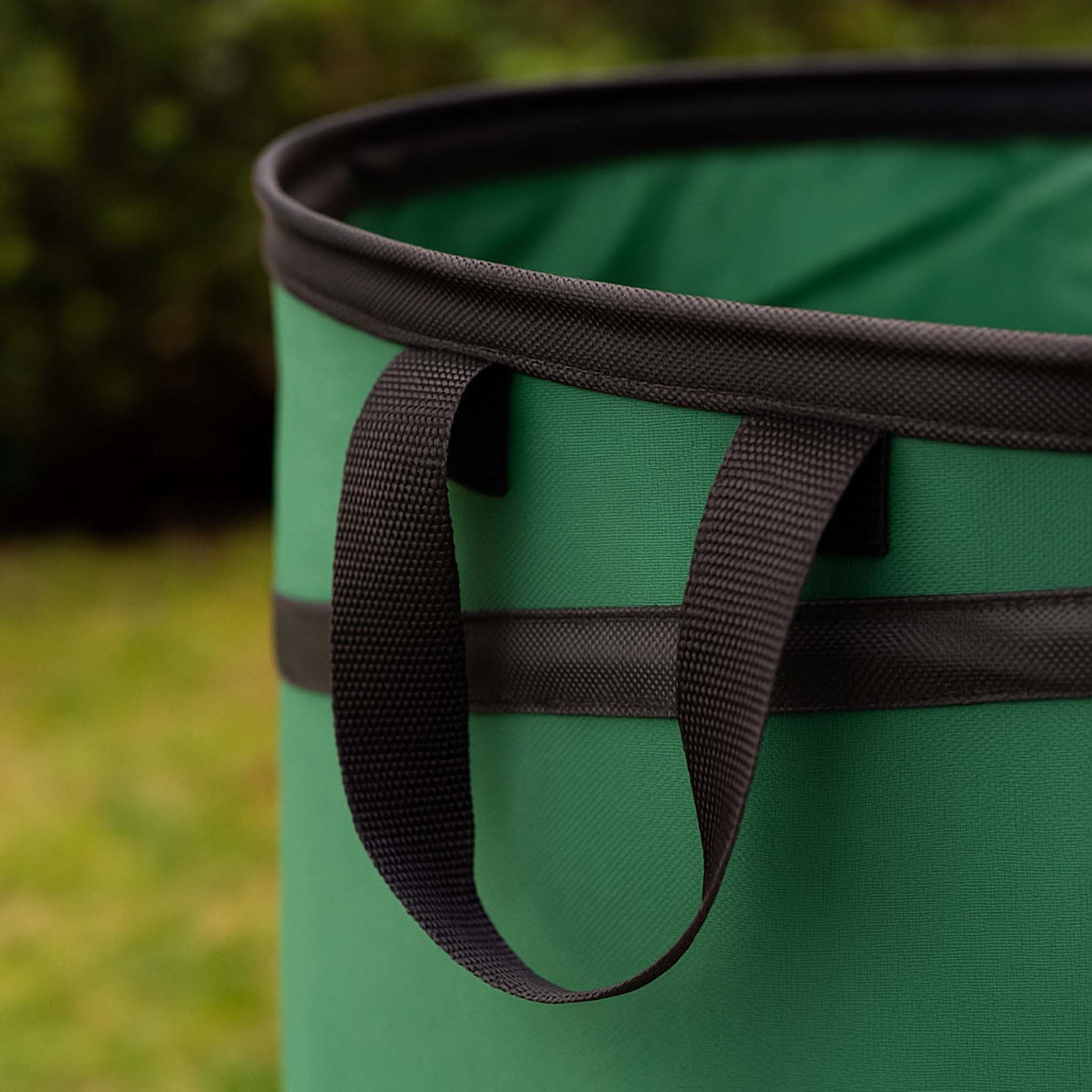 3x Sac à feuilles rond 100 l vert pop-up pliable 600D-Oxford-polyester collecte des déchets sac à gazon robuste déchets de Wiltec - 5