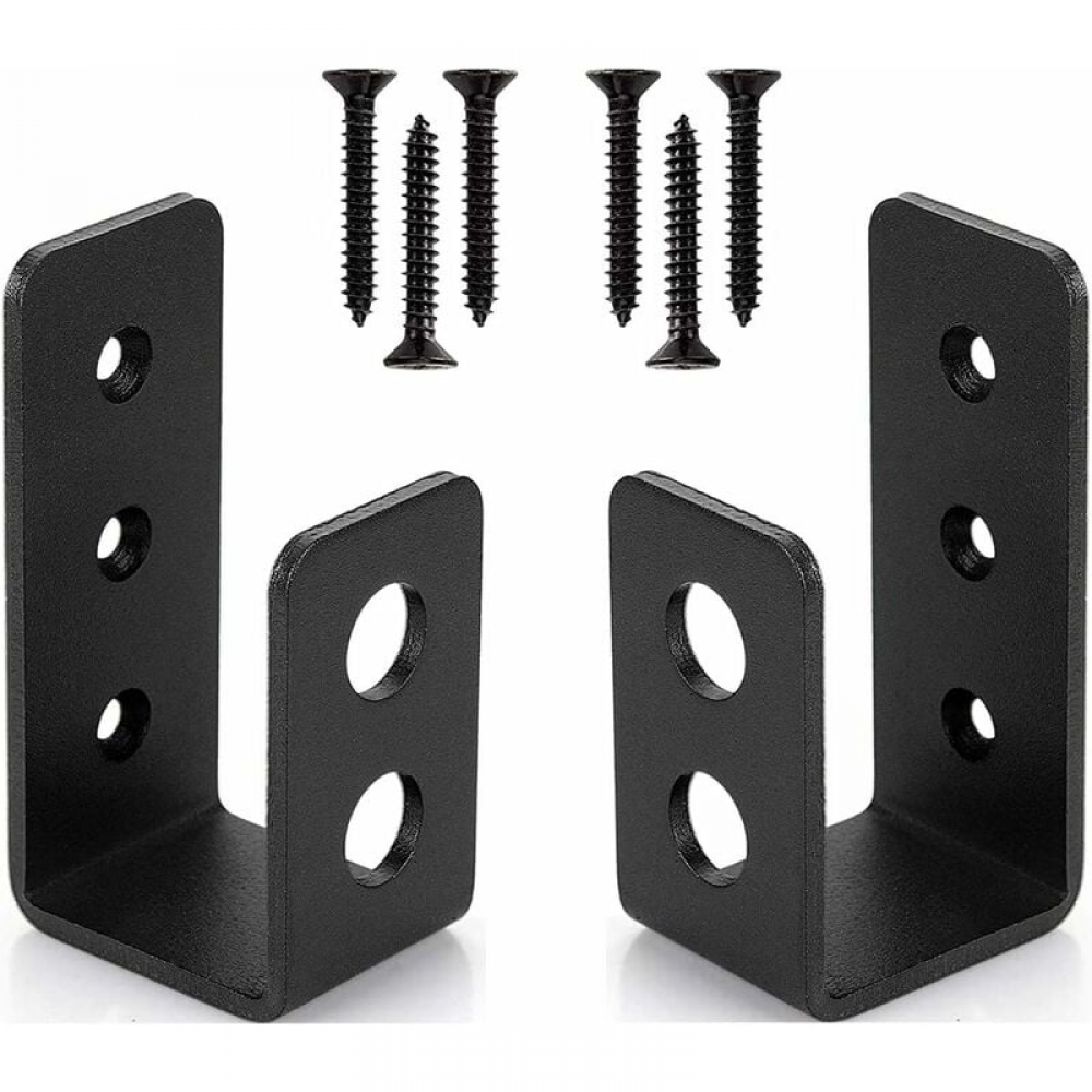 2 sztuki wytrzymałych stalowych wsporników drzwiowych do drzwi 2x4, drążek zabezpieczający w kształcie litery U