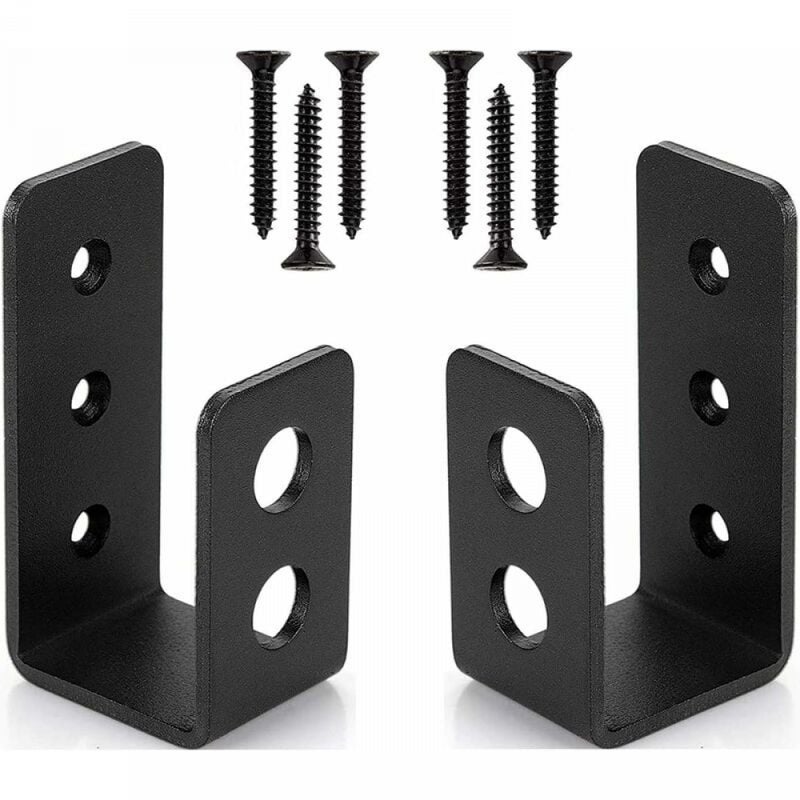 2 sztuki wytrzymałych stalowych wsporników drzwiowych do drzwi 2x4, drążek zabezpieczający w kształcie litery U