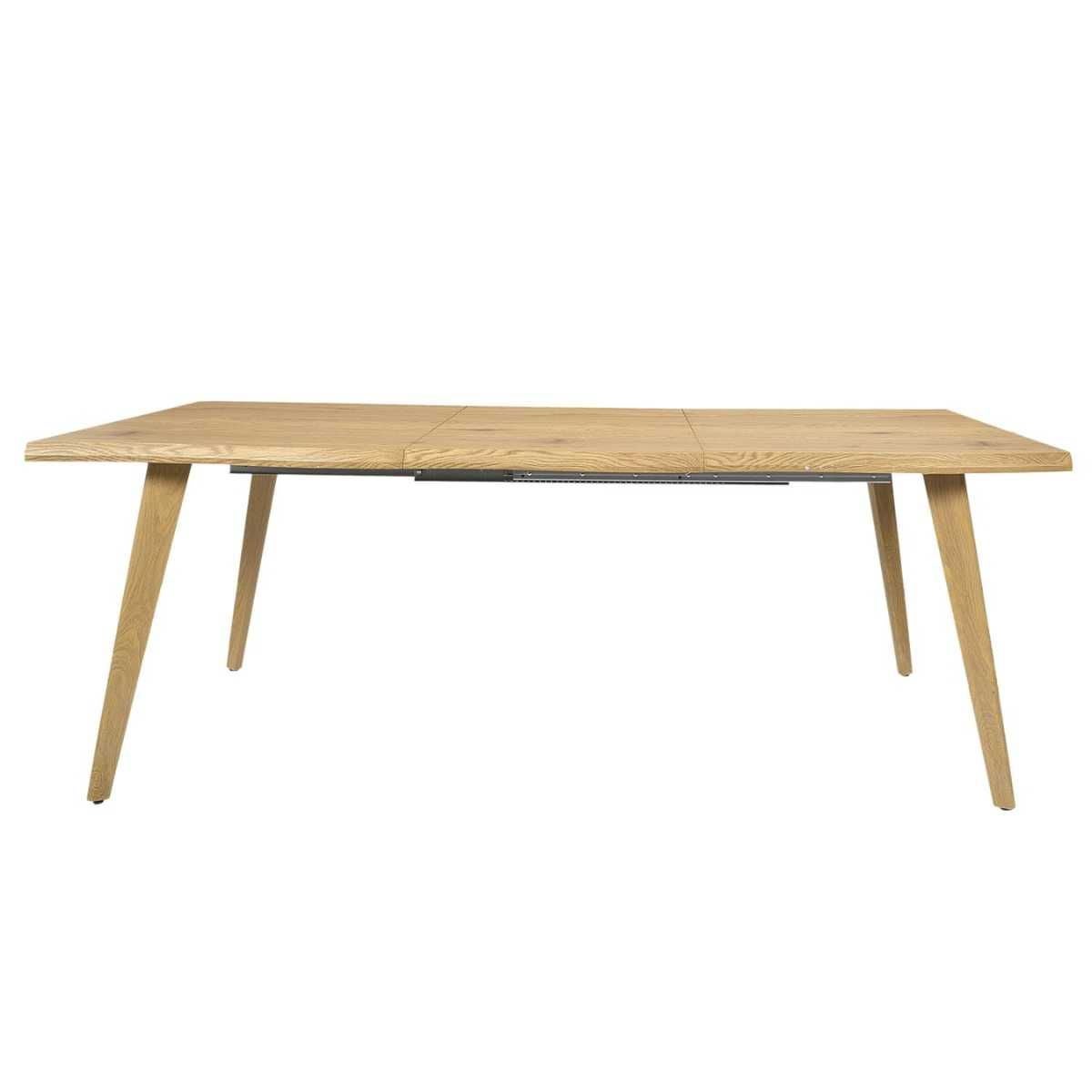 Table repas extensible 6-8 personnes en MDF aspect chêne bords biseautés - LYPSI - 5