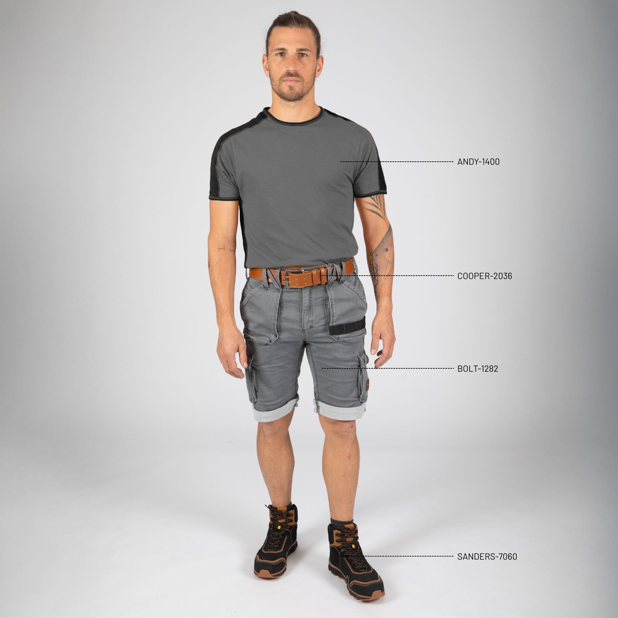 ANDY - T-SHIRT MANCHES COURTES DE TRAVAIL - 1400 Gris XXL - 2