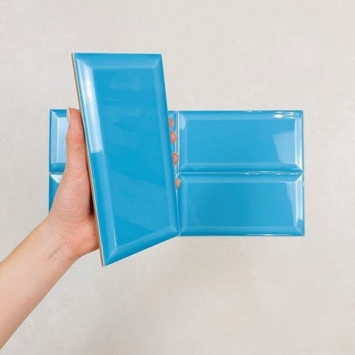 Carrelage Métro BEVELLED 10x20 Azul Turquesa