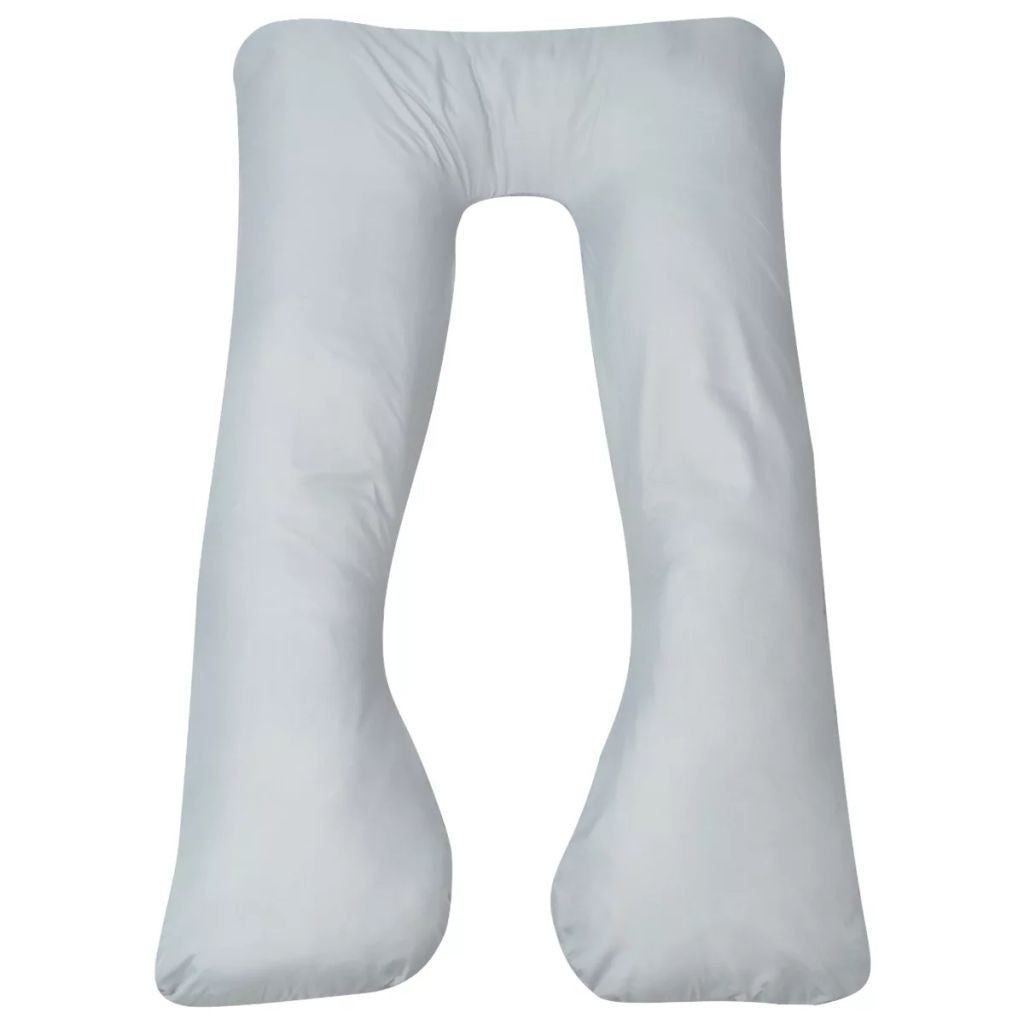 VidaXL Cuscino Per Gravidanza A Forma Di U 90x145 Cm Grigio Con Federa Rimovibile - 6