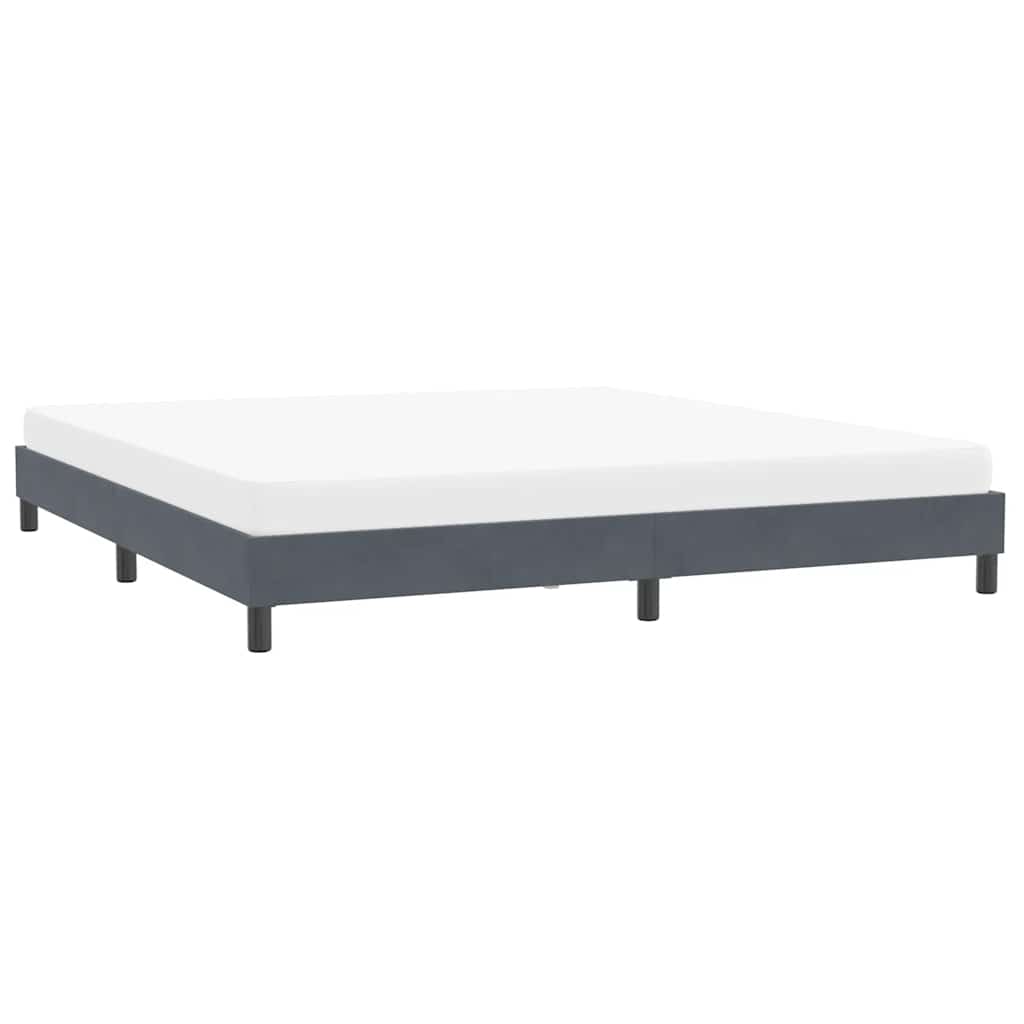 Cadre de lit sans matelas velours gris foncé 200x220cm - 5