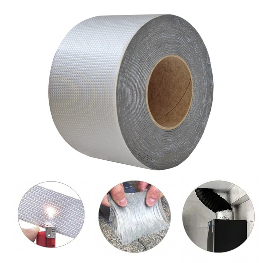 Super wodoodporna taśma uszczelniająca z aluminium, 1 sztuka, 5m, gruba samoprzylepna taśma naprawcza zapewniająca mocne uszczelnienie i mocowanie