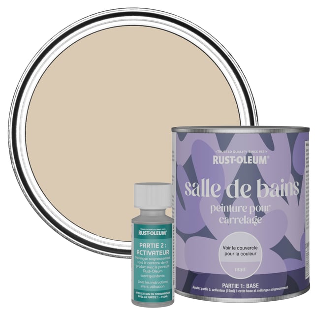 Rust-Oleum Peinture Beige Carrelage Salle de Bain, Mate - Argile chaude 750ml