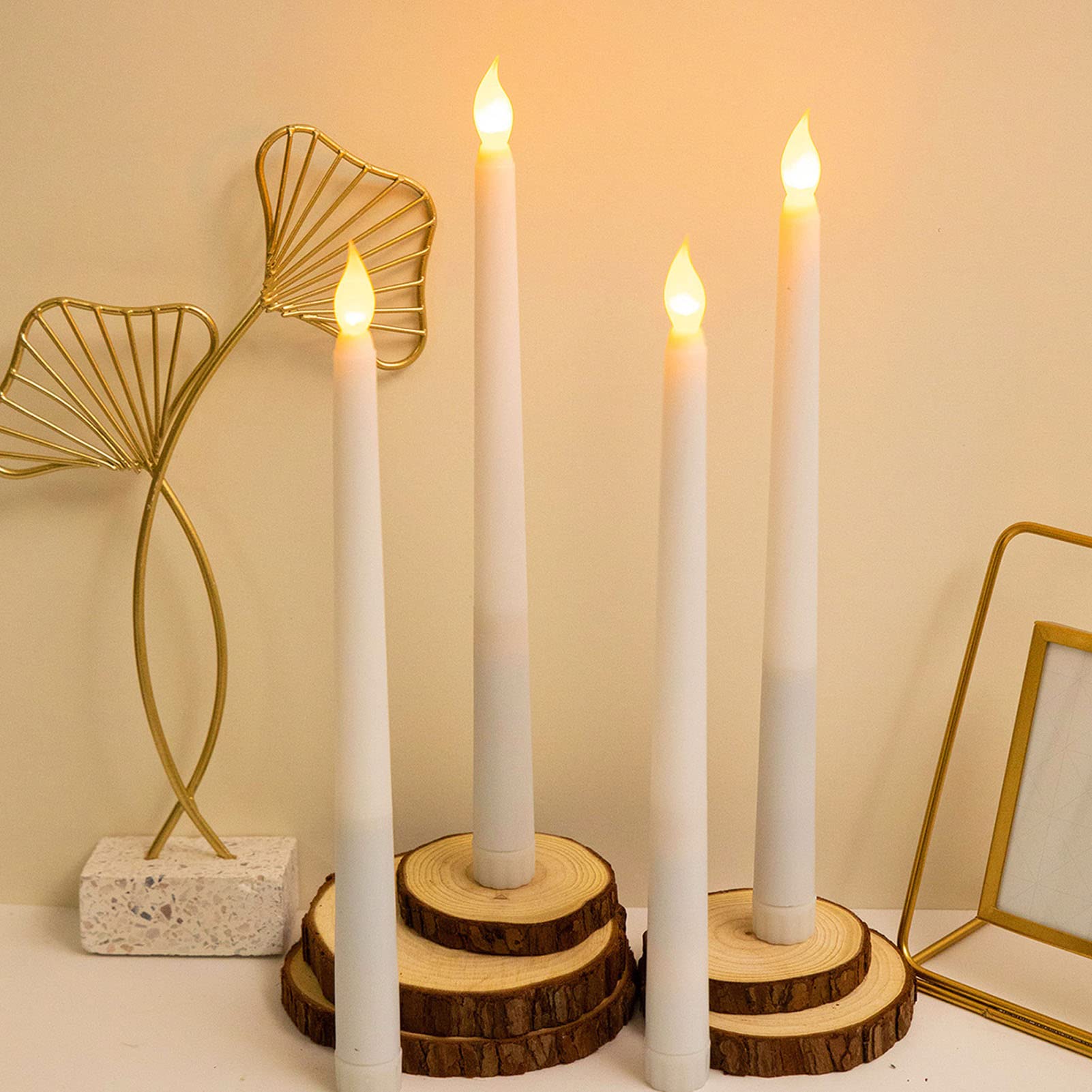 Candele Coniche Per Matrimoni E Feste – Set Da 4, Altezza 25,4 Cm, Diametro 1,9 Cm, Cera E Stoppino In Cotone, 8 Ore Di Combustione (Verde) - 4