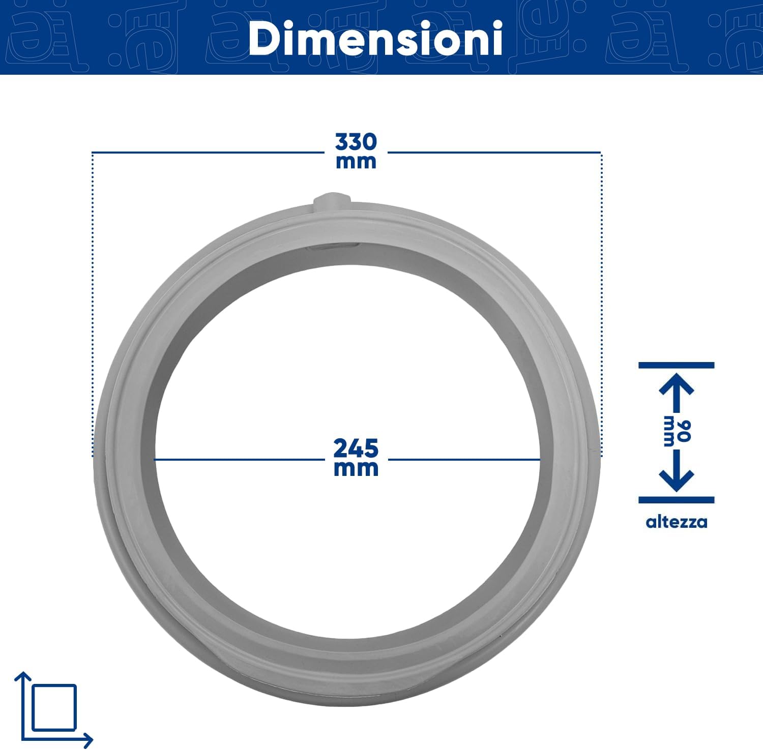 Guarnizione Oblò Lavatrice Miele, Sostitutiva 09046450, Compatibile Con Modelli WKB, WKG, WMG, KWL, WMB E Simili