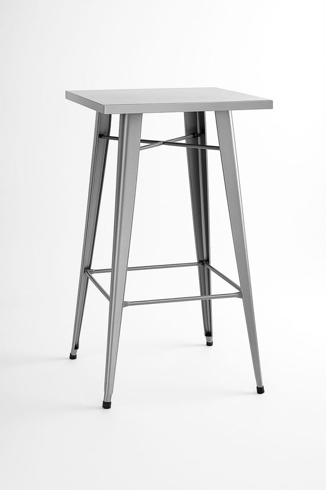 Mesa Torix Alta Quadrada 60 cm - Cinza metalizado