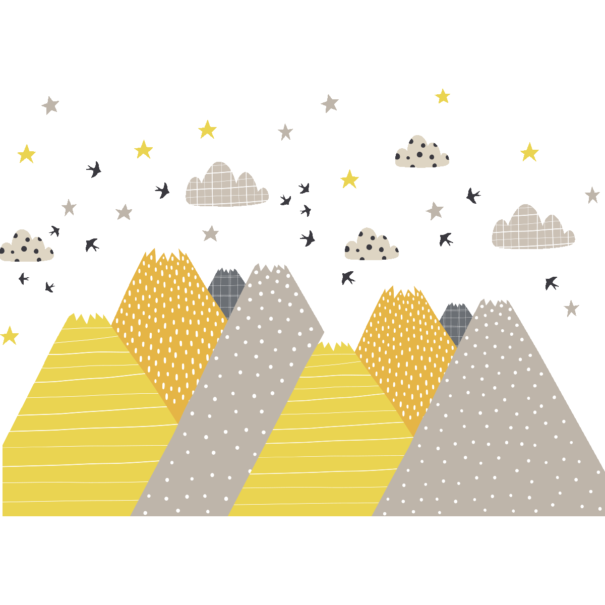 Adesivo bambino di montagna scandinavo faridka - Sticker adesivo - adesivi murali - 90x135cm - 2