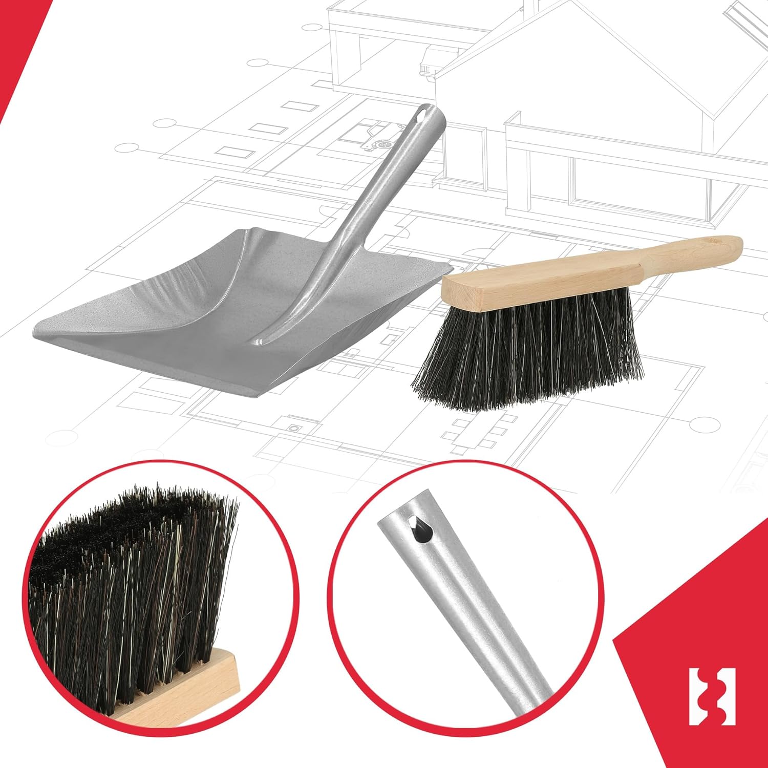 Scopetta e paletta con manico in acciaio zincato - KOTARBAU - 6