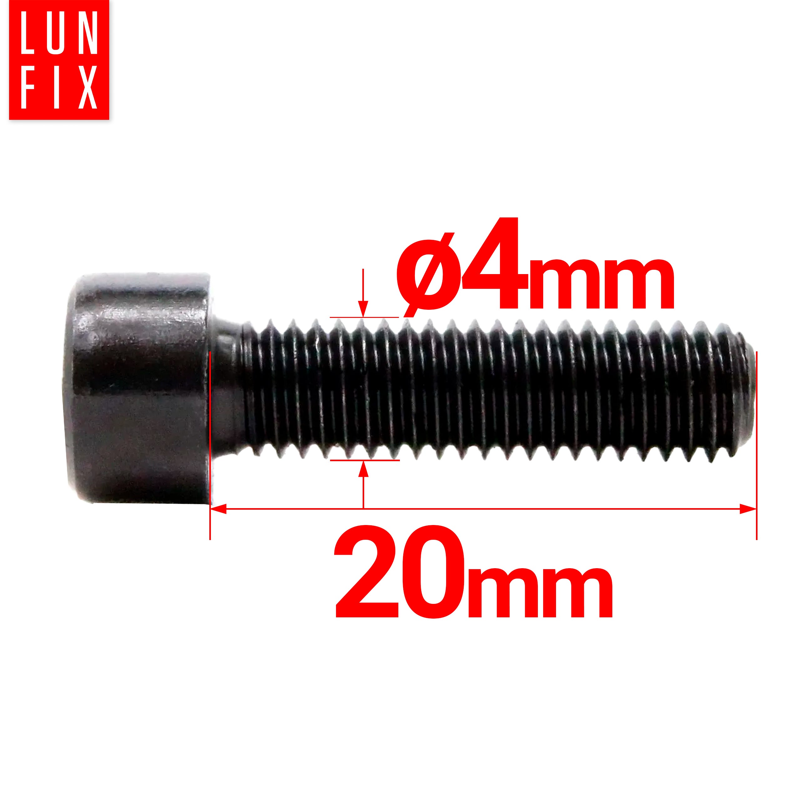 Śruba imbusowa DIN 912 czarna M4 20 mm kl. 8.8 10szt.