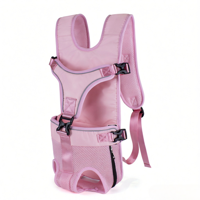 Bolsa peitoral para animais de estimação, ajustável com fecho de pressão, estampa camuflada (rosa, M)