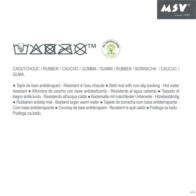 Tapis fond de baignoire Caoutchouc 44X92cm Rose MSV - 3