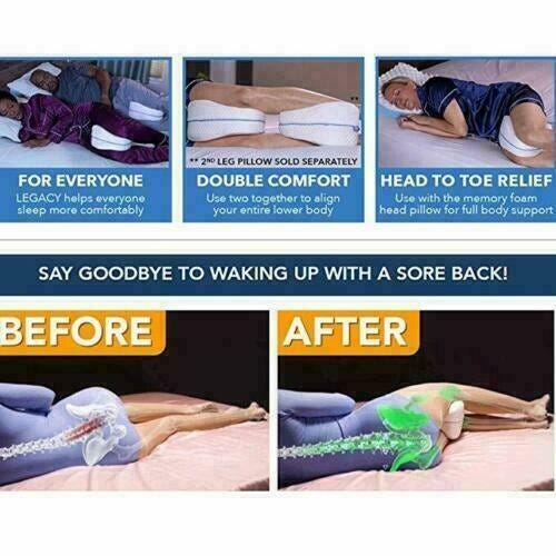 Cuscino Memory Foam Per Gambe - Supporto Ortopedico Per Ginocchia E Schiena, 23.5x22.5x13cm - Foto 6