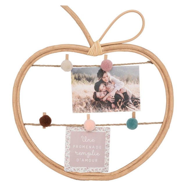 Porte-photos enfant - rotin - 35x30 cm - Atmosphera créateur d'intérieur