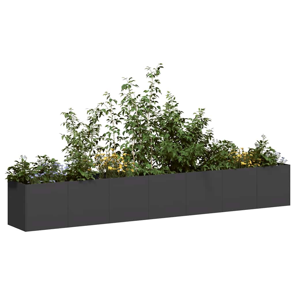 Jardinière - Bac à Fleurs - Pot De Fleurs noir 280x40x40 cm acier laminé à froid n796l - 2