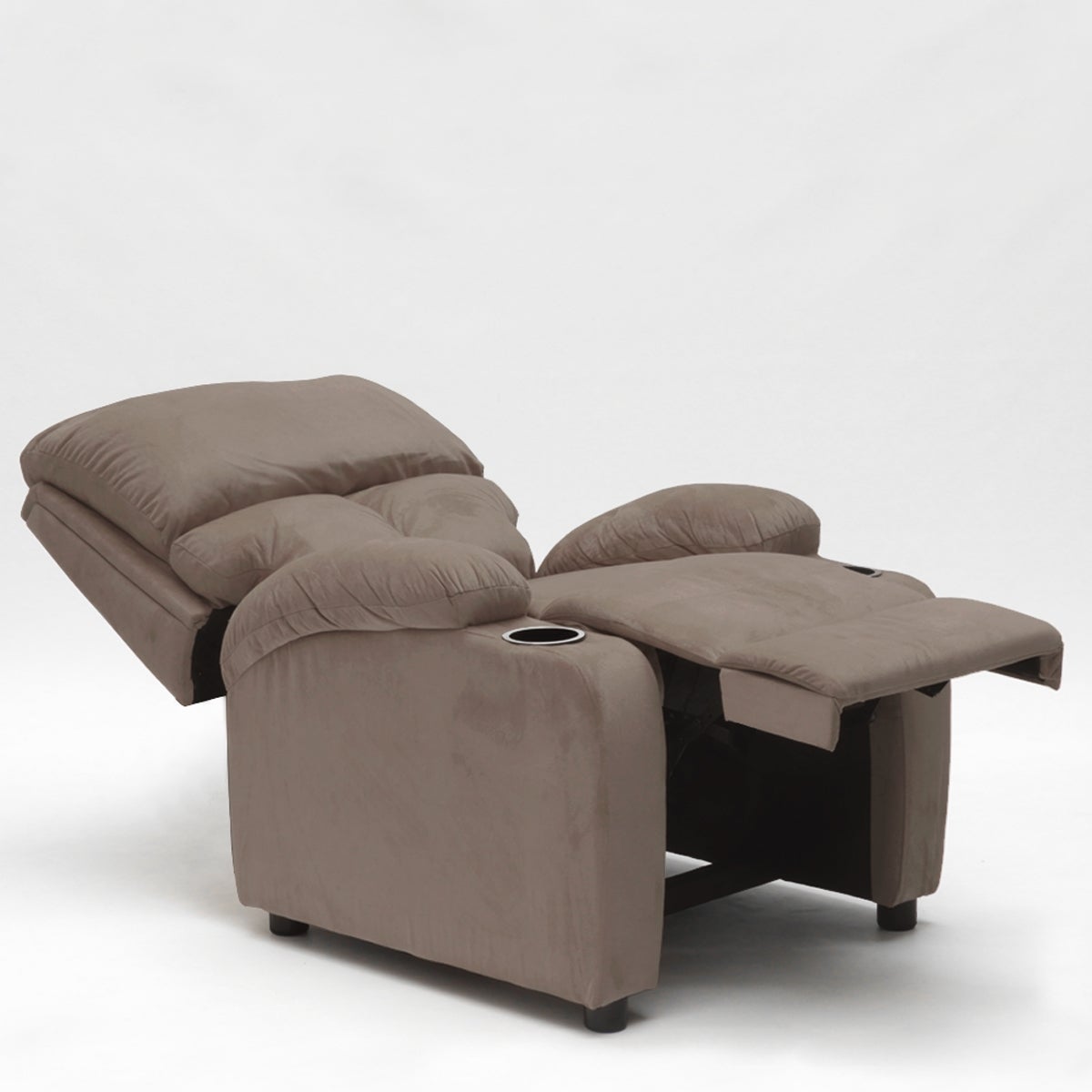 Poltrona Relax Reclinabile con Poggiapiedi in Microfibra Velluto Laura - Marrone - 3