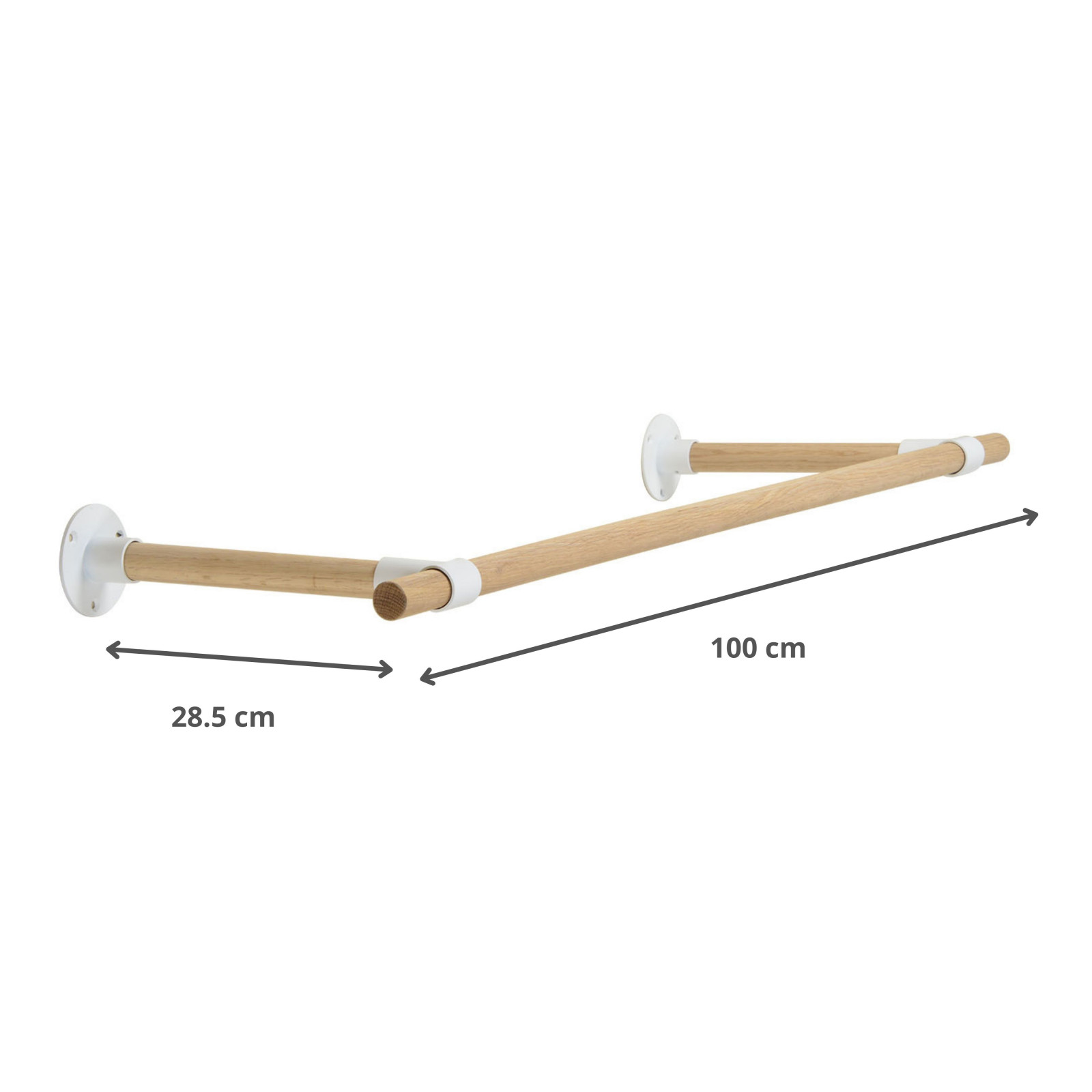 Penderie murale bois et métal L100 cm Blanc ALMA - 3