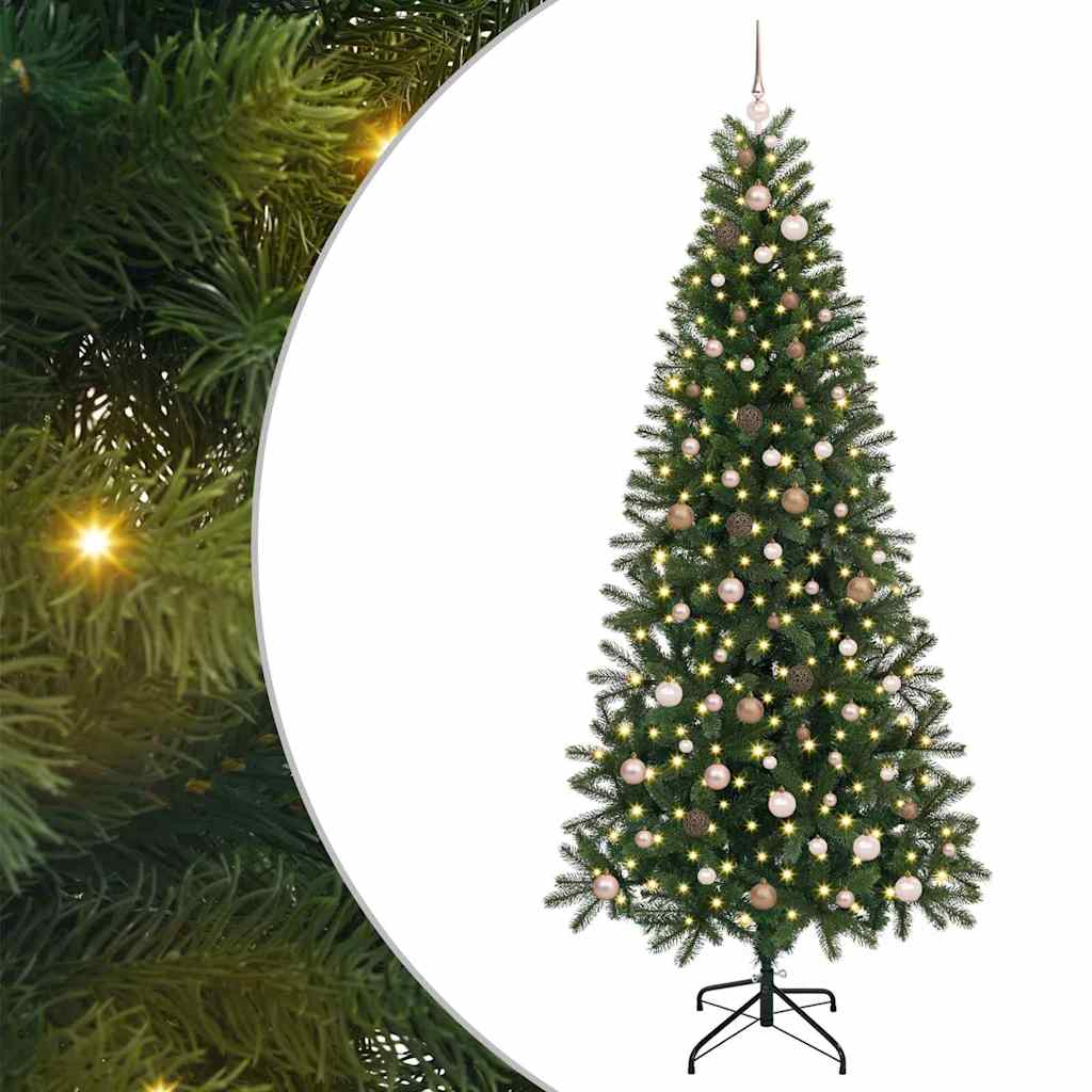 Albero Di Natale Artificiale Boyle Black Box Trees Con Luci LED 185 Cm – 200 Luci Bianco Caldo, Rami In PE E PVC, Apertura A Cerniera - 3