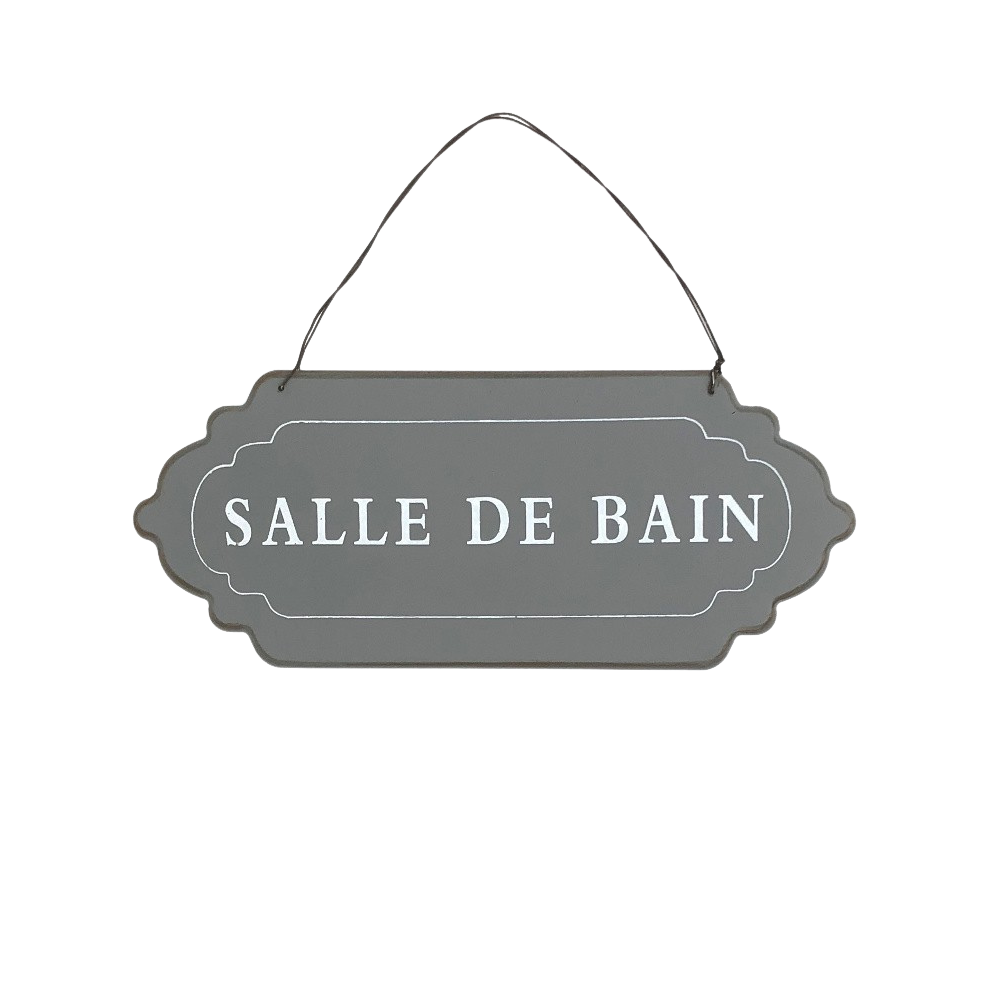Plaque de porte émaillée ovale 'Salle de bain