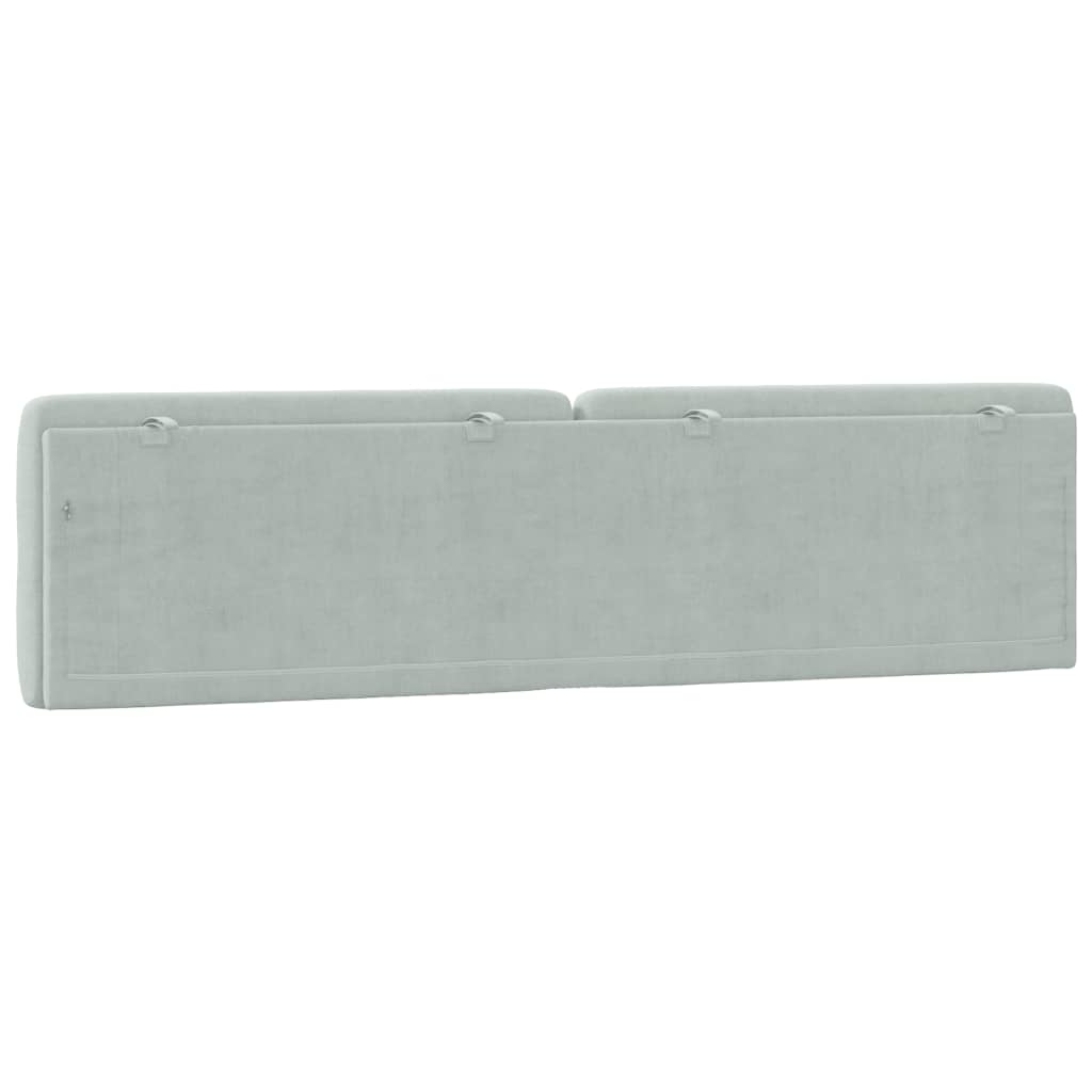 Cuscino Testiera Grigio Chiaro 200 cm in Velluto vidaXL - 7
