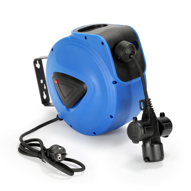 Avvolgimento automatico del cavo Con tre spine da 20 m 250V IP44 Arresto regolabile con staffa per il montaggio a parete ， rotazione di 180°