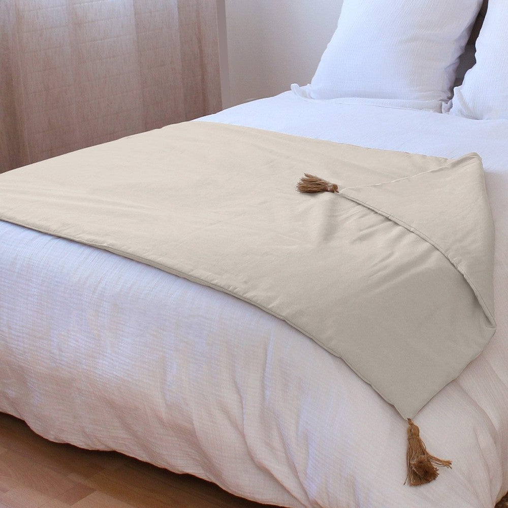 Edredon à Pompons matelassé 90 x 190 cm Ecru - 90x190cm - Ecru - 3