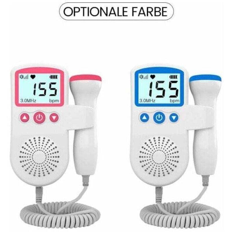 Moniteur de fréquence cardiaque Doppler fœtal pour bébé pour grossesse 50-230 BPM Plage de mesure 3 MHz Détecteur de fréquence - 5