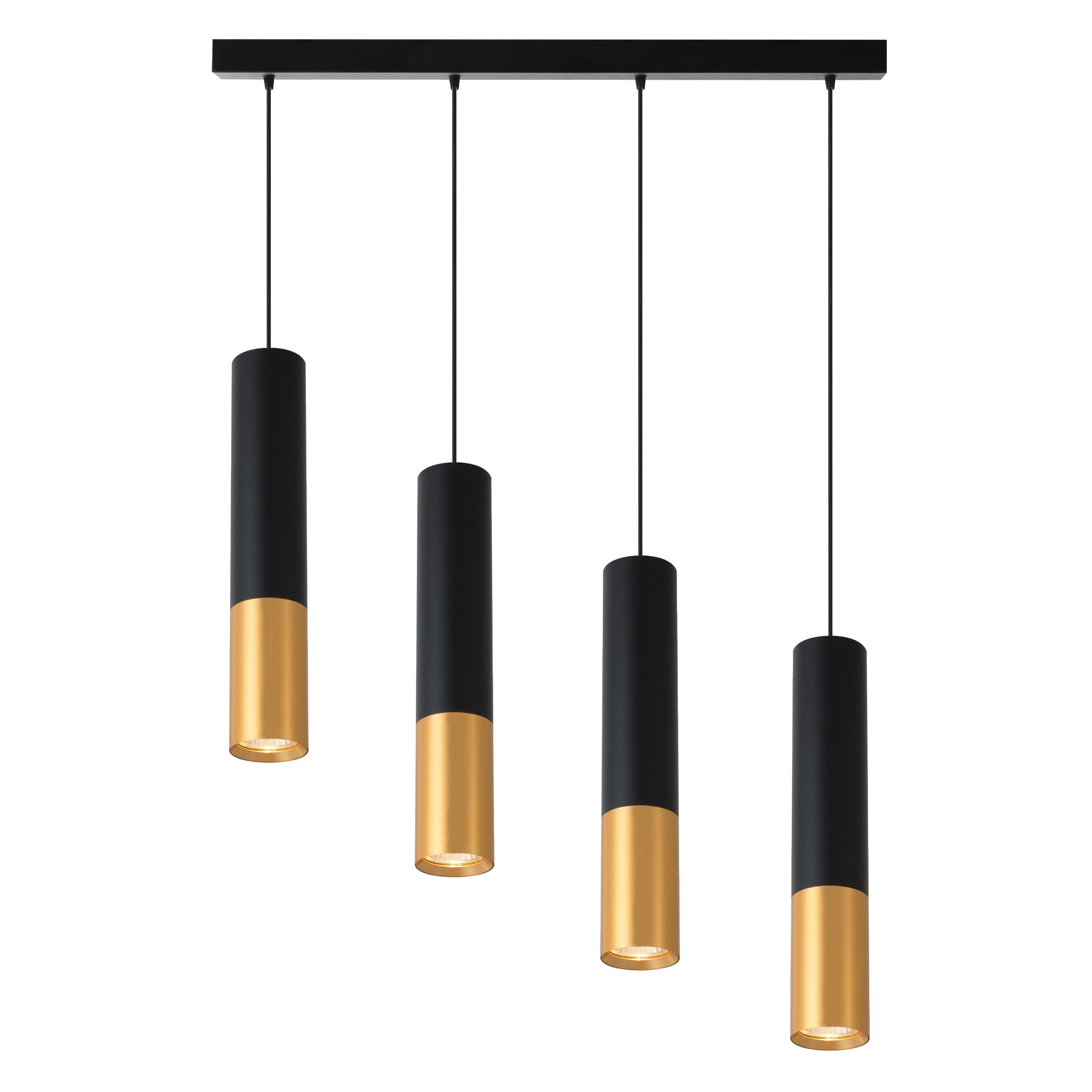 Lampa wisząca Keon LED GU10 4-punktowa 131 cm IP20 sufitowa slim czarna złota MasterLED