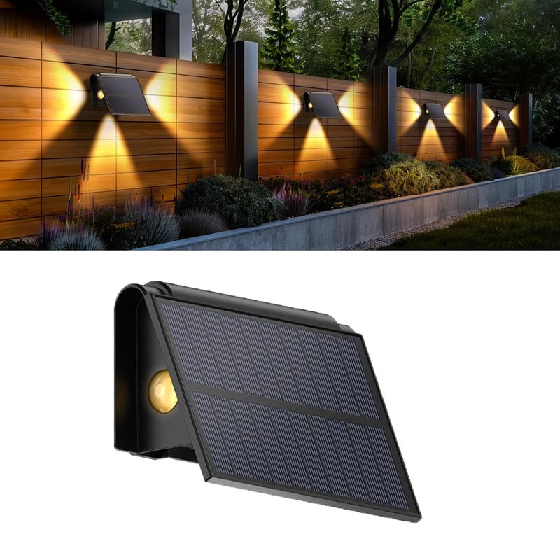 Lampa ścienna solarna 3LED, kinkiet solarny, ciepłe światło 3000K, wodoodporność IP65, odpowiednia do garażu, na podwórko, do ogrodu przydomowego