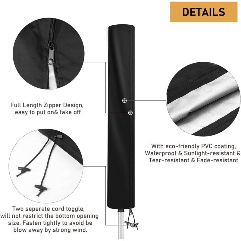Housse de Protection Imperméable pour Séchoir Parapluie Brabantia Leifheit Extérieur 160x15x15cm - 3