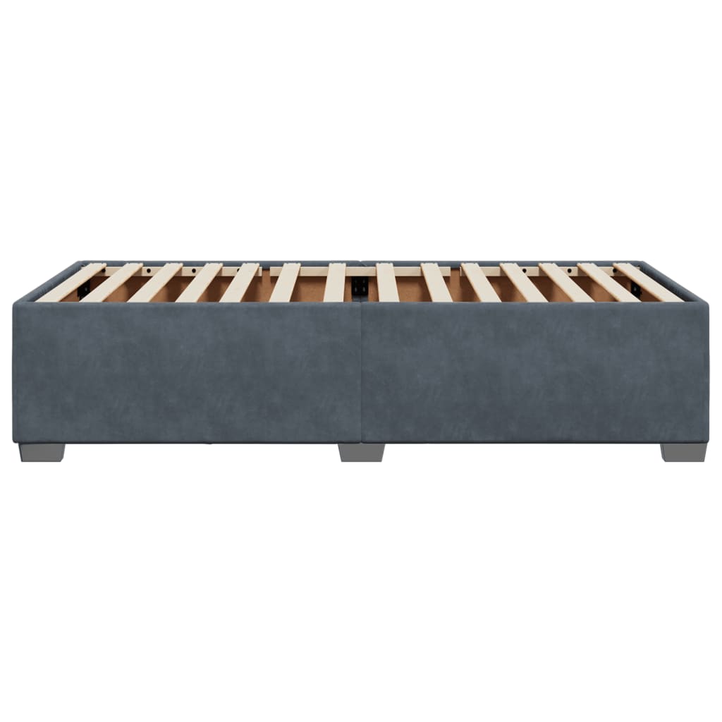 Cadre de lit sans matelas, velours, gris foncé, pour la chambre, 100 × 200 cm - 5