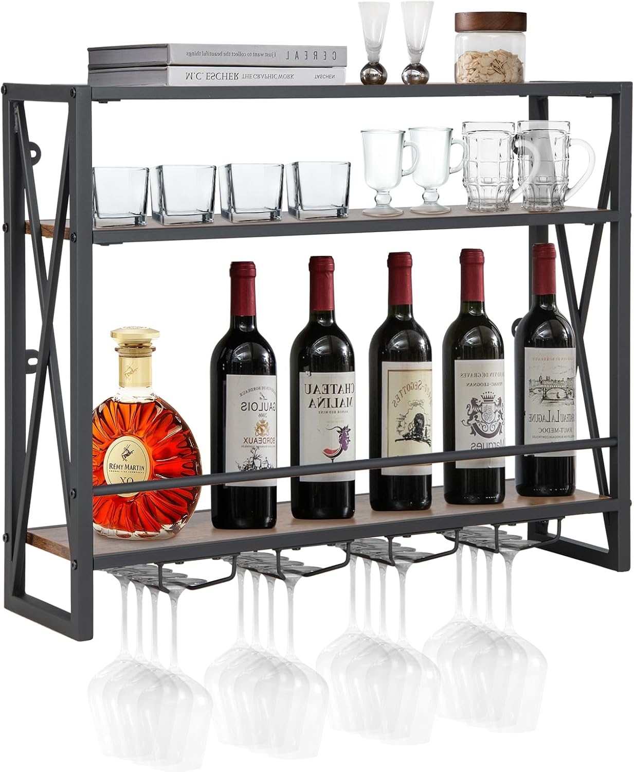 Portabottiglie Da Parete In Acciaio Inox – Portavino Verticale A Muro – Risparmia Spazio In Cucina E Bar – 1 Unità
