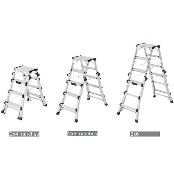 Drabina alu teleskopowa Hailo D100 TL 4x4 / 5x5 / 6x6 (wys. rob. 2,87 m) - 3