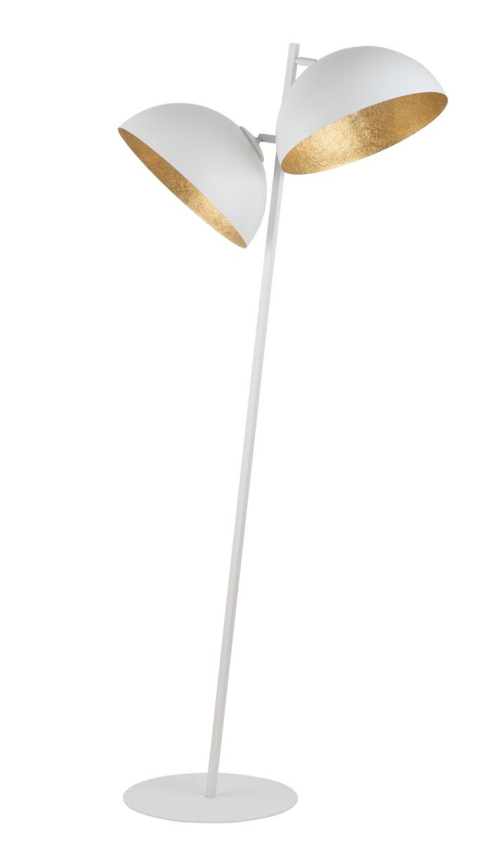 Lampa podłogowa stojąca Sfera biało-złota 2xE27x15W wym: 156 x 60 x 35 cm metal SIGMA