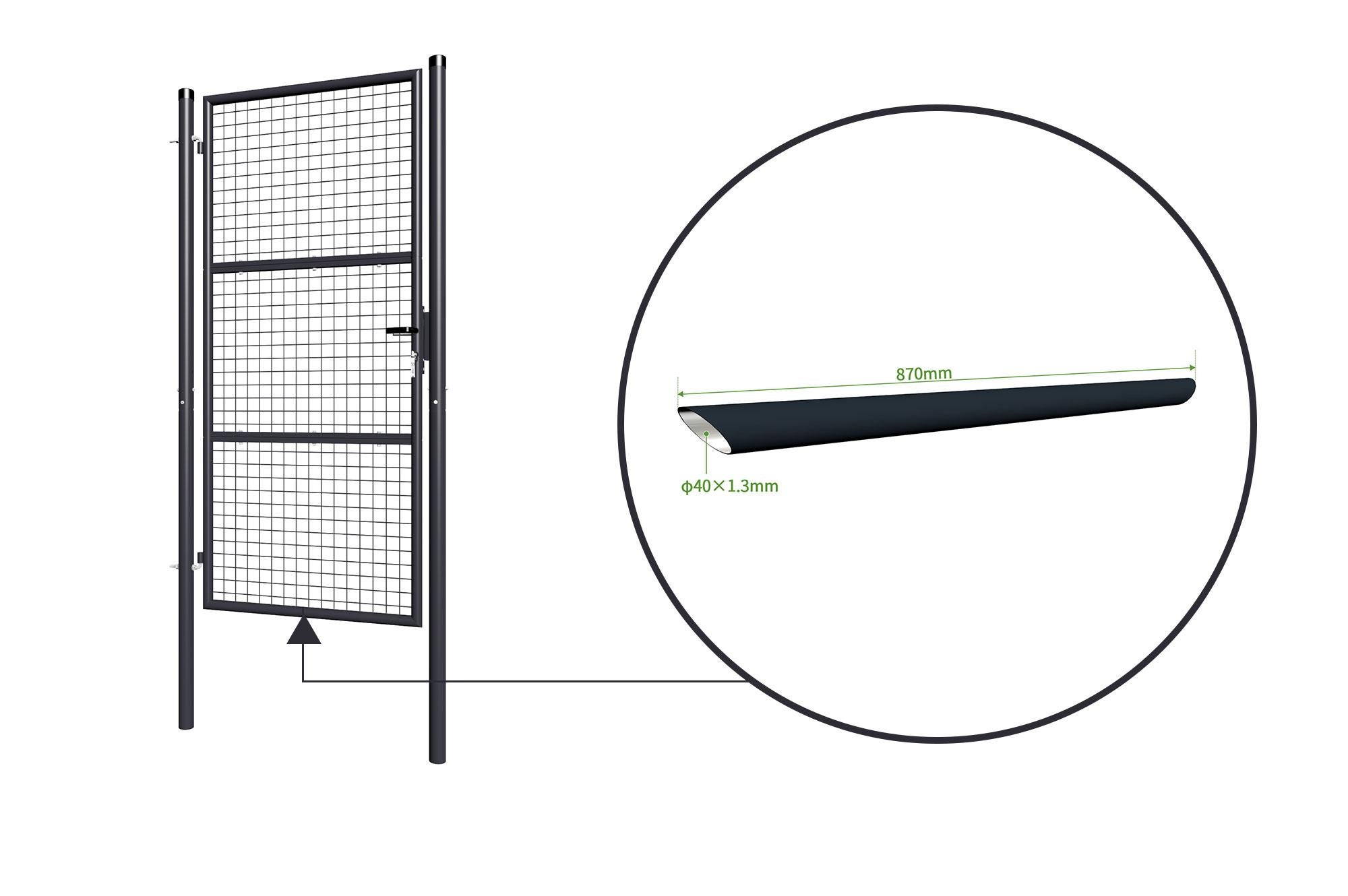 Portillon grillagé 1m OLGA H.200cm Gris - 9