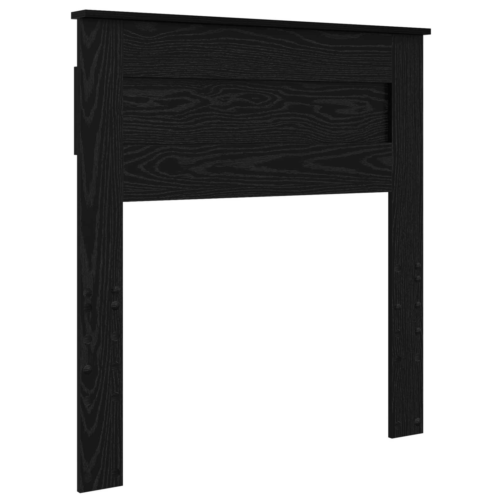 Cadre de lit chêne noir en panneau de bois pour la chambre, 75 × 190 cm - 6
