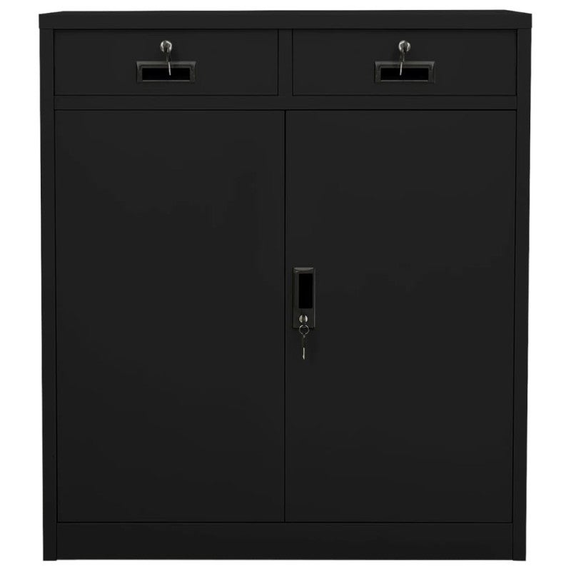 Armadio per Ufficio Nero 90x40x102 cm in Acciaio vidaXL - 2