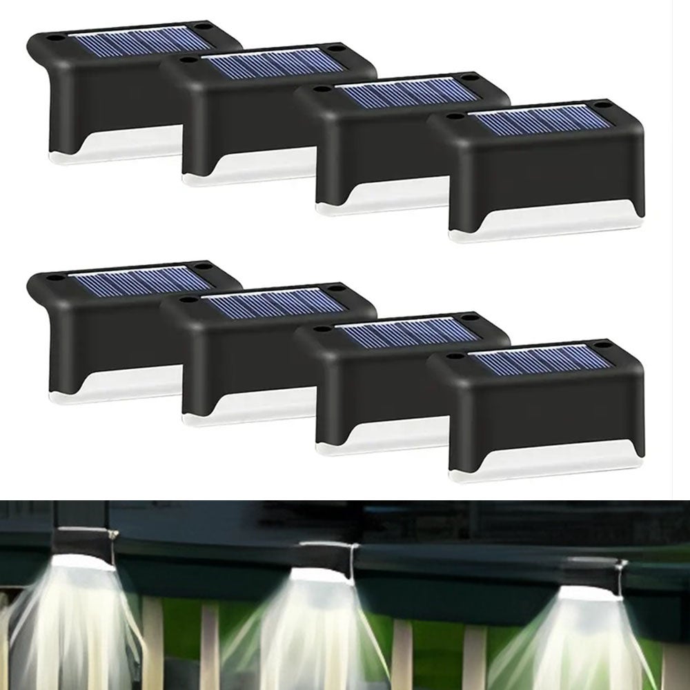 8 szt. Solarnych Lamp Ogrodowych | Do Podstopnic i na Balkon | Automatyczne Wykrywanie Zmierzchu | Bezprzewodowa Instalacja, Światło białe
